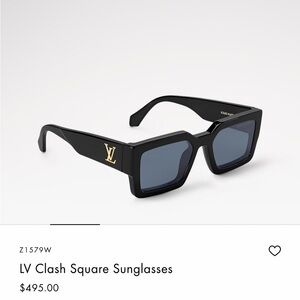 Louis Vuitton Black and Gold Square Sunglasses